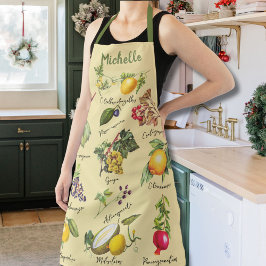  Kleurrijke Fruit Collage Custom Name Schort