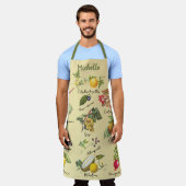  Kleurrijke Fruit Collage Custom Name Schort (Gedragen)