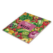 Kleurrijke Fruit & Groenten Vegan Witch Tegeltje (Zijkant)
