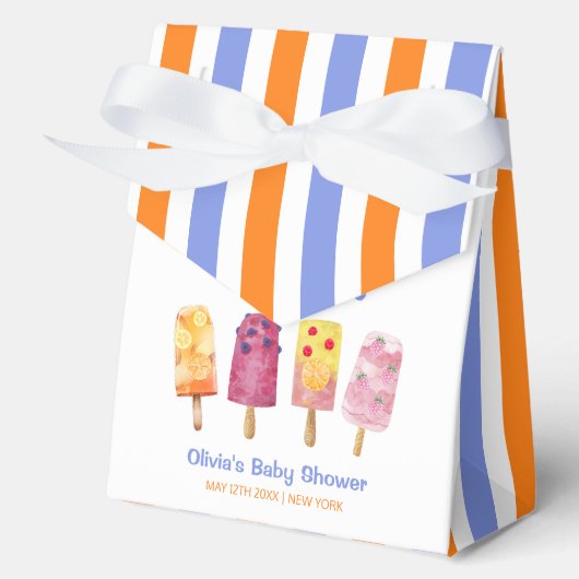 Kleurrijke Fruit Ice Cream Popcicle Baby shower Bedankdoosjes (Voorkant)