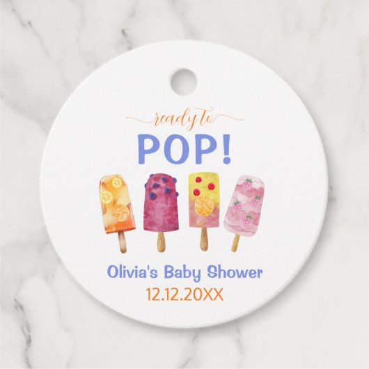 Kleurrijke Fruit Ice Cream Popcicle Baby shower Bedankjes Labels (Voorkant)