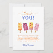 Kleurrijke Fruit Ice Cream Popcicle Baby shower Bedankkaart (Voorkant)