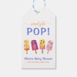 Kleurrijke Fruit Ice Cream Popcicle Baby shower Cadeaulabel