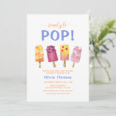 Kleurrijke Fruit Ice Cream Popcicle Baby shower Kaart (Staand voorkant)