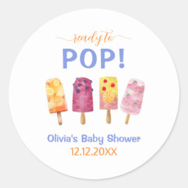 Kleurrijke Fruit Ice Cream Popcicle Baby shower Ronde Sticker