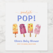 Kleurrijke Fruit Ice Cream Popcicle Baby shower Wijn Etiket (Enkel label)
