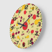 Kleurrijke Fruit Patroon Appels Kersen en Peren Grote Klok (Hoek)