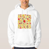 Kleurrijke Fruit Patroon Appels Kersen en Peren Hoodie (Voorkant)