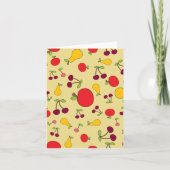 Kleurrijke Fruit Patroon Appels Kersen en Peren Kaart (Voorkant)