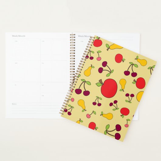 Kleurrijke Fruit Patroon Appels Kersen en Peren Planner (Display)