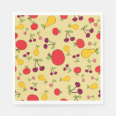 Kleurrijke Fruit Patroon Appels Kersen en Peren Servet (Voorkant)