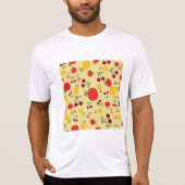 Kleurrijke Fruit Patroon Appels Kersen en Peren T-shirt (Voorkant)