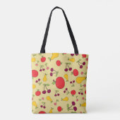 Kleurrijke Fruit Patroon Appels Kersen en Peren Tote Bag (Achterkant)