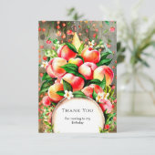 Kleurrijke Fruit Peach Verjaardag Bedankkaart (Staand voorkant)
