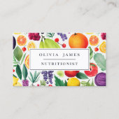 Kleurrijke Fruit Plantaardige Voedsel Voeding Diët Visitekaartje (Voorkant)