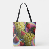 Kleurrijke Fruit Swirl Shopping Errand Canvas tas (Achterkant)
