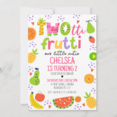 Kleurrijke Fruit Two-tii Frutti 2e Verjaardag Kaart (Voorkant)