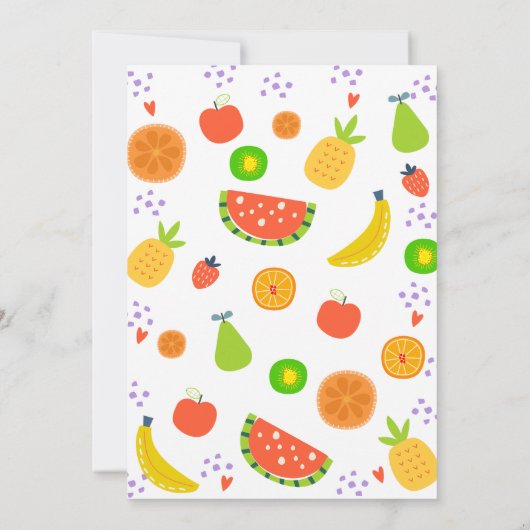 Kleurrijke Fruit Two-tii Frutti 2e Verjaardag Kaart (Achterkant)