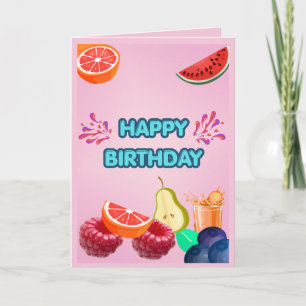 Kleurrijke Fruit Verjaardagskaart Kaart