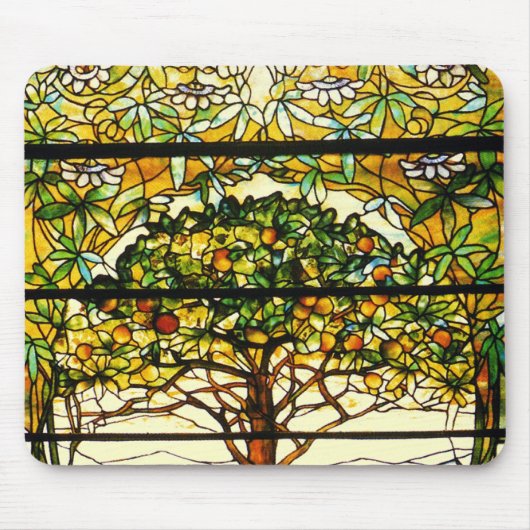 Kleurrijke fruitboom van Louis Tiffany Muismat (Voorkant)