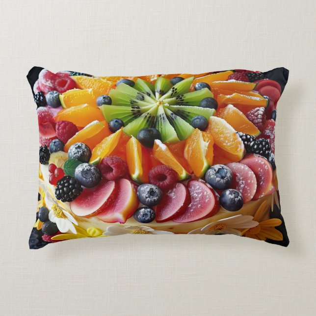 Kleurrijke fruitcake accent kussen (Voorkant)