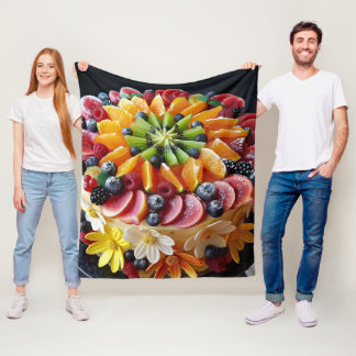 Kleurrijke fruitcake fleece deken