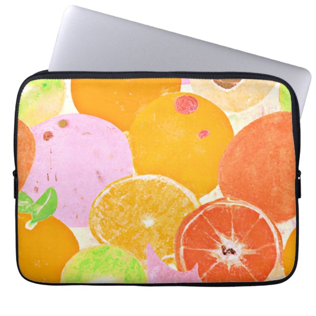 Kleurrijke fruitexplosie laptop sleeve (Voorkant)