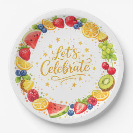 Kleurrijke Fruitfeest Papieren Borden Set Bordje