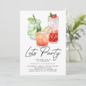 Kleurrijke fruitige cocktails | Zomer Volwassen Ve Kaart (Staand voorkant)