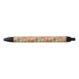 Kleurrijke Fruitige Patroon Pen (Bruine Basis)