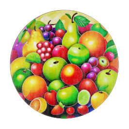 Kleurrijke Fruitmix Kunst Snijplank