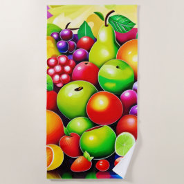 Kleurrijke Fruitmix Kunst Strandlaken