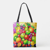 Kleurrijke Fruitmix Kunst Tote Bag (Achterkant)