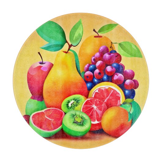 Kleurrijke Fruitmix Snijplank (Voorkant)