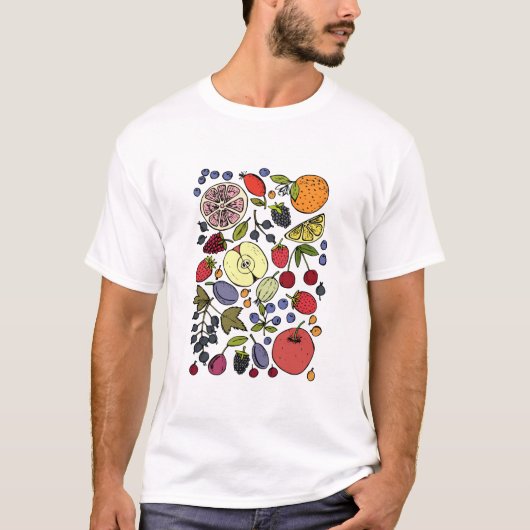"Kleurrijke Fruitmix" T-shirt (Voorkant)