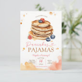 Kleurrijke Fruitpannenkoeken en Pyjama Feest Verja Kaart (Staand voorkant)