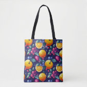 Kleurrijke Fruitpatroon Canvas tas - Gepersonalise (Voorkant)