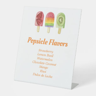 Kleurrijke fruitpopulatie Flavors Summer Party Reclamebord Met Voetstuk