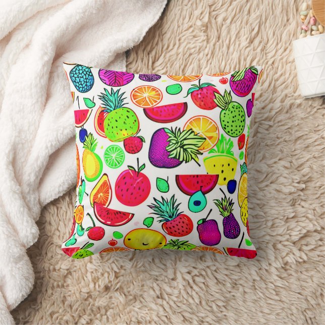Kleurrijke Fruits Orchard Artistry Kussen (Deken)