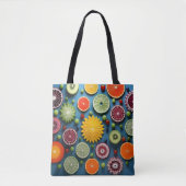 Kleurrijke fruitstukken tote bag (Voorkant)