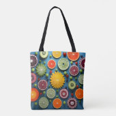 Kleurrijke fruitstukken tote bag (Achterkant)