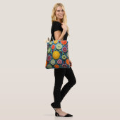 Kleurrijke fruitstukken tote bag (Op model)