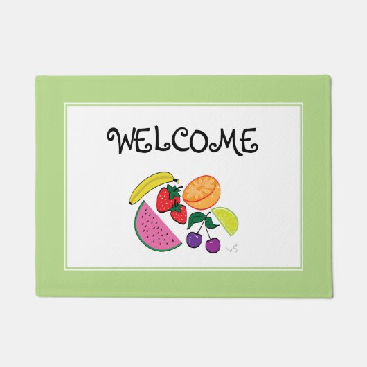 Kleurrijke fruitzomer, flauw, kool deurmat (Voorkant)