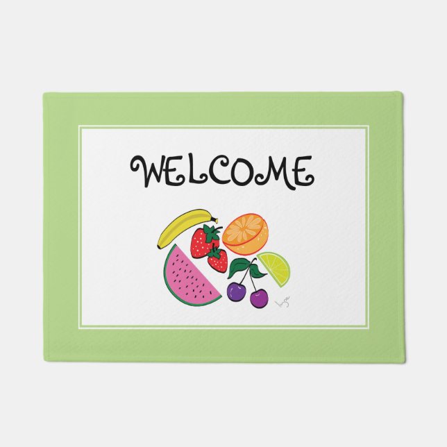 Kleurrijke fruitzomer, flauw, kool deurmat (Voorkant)