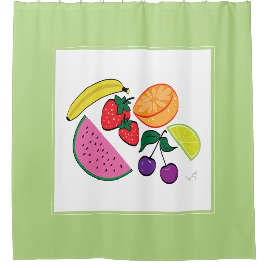 Kleurrijke fruitzomer, flauw, kool douchegordijn (Voorkant)