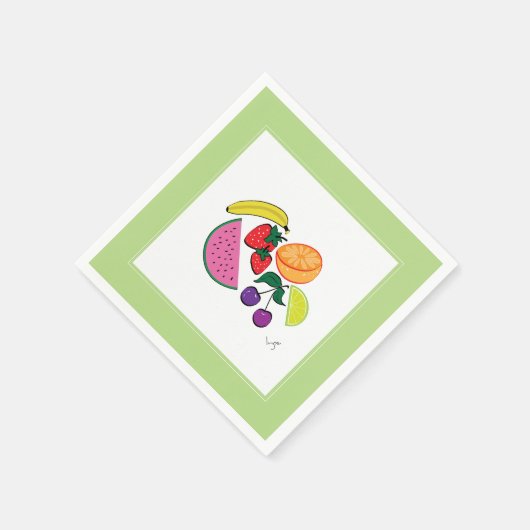 Kleurrijke fruitzomer, kool, geweer servet (Hoek)