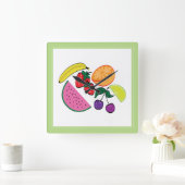 Kleurrijke fruitzomer, kool, geweer vierkante klok (Huis)