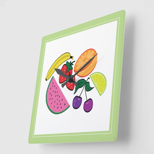 Kleurrijke fruitzomer, kool, geweer vierkante klok (Hoek)