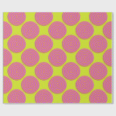 Kleurrijke Fuchsia Oranje Snoep Spiraal Kerst Cadeaupapier (Vlak)