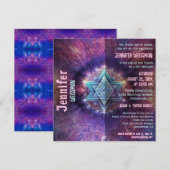 Kleurrijke Fun Bat Mitzvah Neon Star Kaart (Voorkant / Achterkant)